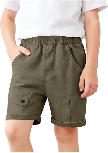 شورت كارجو للأطفال الصغار شورت غير رسمي بخصر مطاطي سهل الارتداء شورت قصير فضفاض للمشي لمسافات طويلة شورت صيفي برمودا in Kuwait