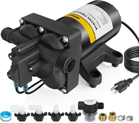 مضخة مياه 12 فولت RV، مضخة غشاء 4.0 GPM 45 PSI، مضخة مياه عذبة هادئة 12 فولت مع مفتاح ضغط، مضخات ضغط ذاتية التحضير لشاحنة الطعام البحرية لقارب التخييم RV in Kuwait
