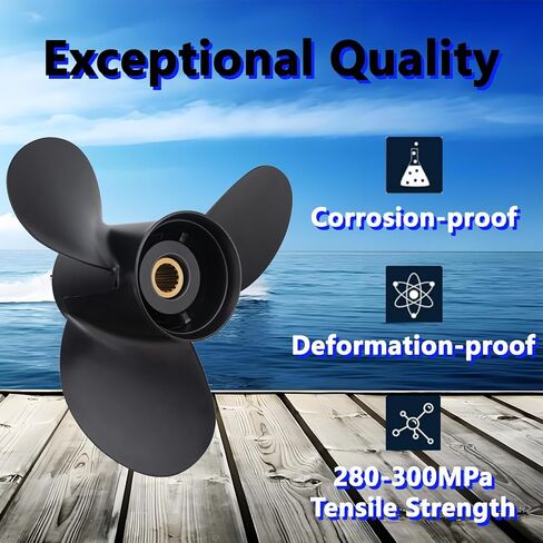 13 1/2 x 15 Aluminum Outboard Boat Propeller for Tohatsu Engines 60-140HP, 15 Spline Tooth, Compatible with Tohatsu 60HP 70HP 75HP 90HP 115HP 120HP 140HP, RH in Kuwait