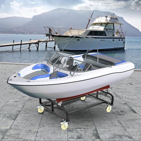 Doniks Watercraft PWC Dolly,Jet ski Dolly tolerable 1300 LBS Capacity Boat Storage Trailer Adjustable Width with Four Casters & Two Brakes,Heavy Duty Boat standsfor Dinghy, Sailboat in Kuwait