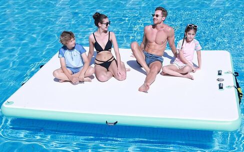 FBSPORT Inflatable Floating Dock Lake Floats for Adults, Floating Docks Platform Island Raft, Non-Slip Inflatable Water Dock Mat for Pool Beach Ocean 10ft 8ft 6ft in Saudi Arabia