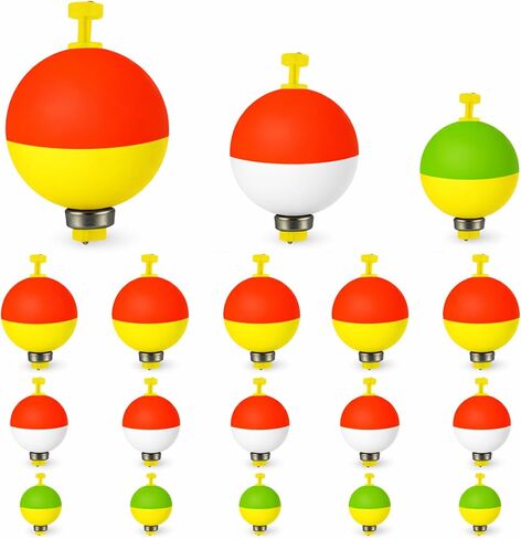 16Pcs Fishing Bobbers, 4 Size Snap Hard ABS Fishing Float Red and White Fishing Bobbers for Fishing Buoy Tackle Accessories 2.5/3/3.5/4cm in Saudi Arabia