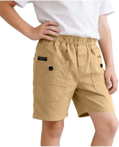 شورت كارجو للأطفال الصغار شورت غير رسمي بخصر مطاطي سهل الارتداء شورت قصير فضفاض للمشي لمسافات طويلة شورت صيفي برمودا in Kuwait