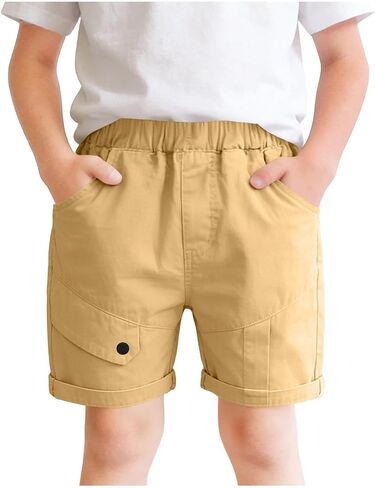 شورت كارجو للأطفال الصغار شورت غير رسمي بخصر مطاطي سهل الارتداء شورت قصير فضفاض للمشي لمسافات طويلة شورت صيفي برمودا in Kuwait