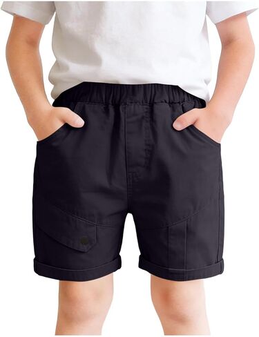 شورت كارجو للأطفال الصغار شورت غير رسمي بخصر مطاطي سهل الارتداء شورت قصير فضفاض للمشي لمسافات طويلة شورت صيفي برمودا in Kuwait