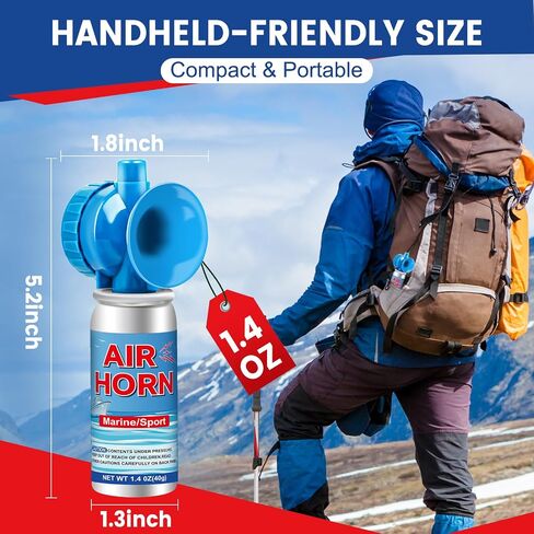 Air Horn 1.4oz 4pcs - 120dB Loud Mini Small Safety Bear Horn, Coast Guard Approved Marine Boat Horn, Sports Events Celebrate Victory& Outdoor Camp Emergency Alarm in Kuwait