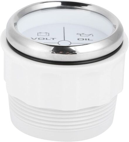 Boat Alarm Indicator with Anti-fog Function for Marine Boat Volt Water Temperature Oil Meter (Silver Dial with White Dial) in Kuwait