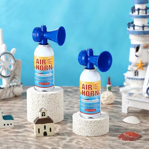 2 Pack 3.5oz Large Air Horn, 122DB Very Loud Air Horns Can, Marine Boat Horns for Safety, Meet Coast Guard, Fog Blow Horn Boat Accessories, Ideal for Boating, Camping, Hiking in Kuwait