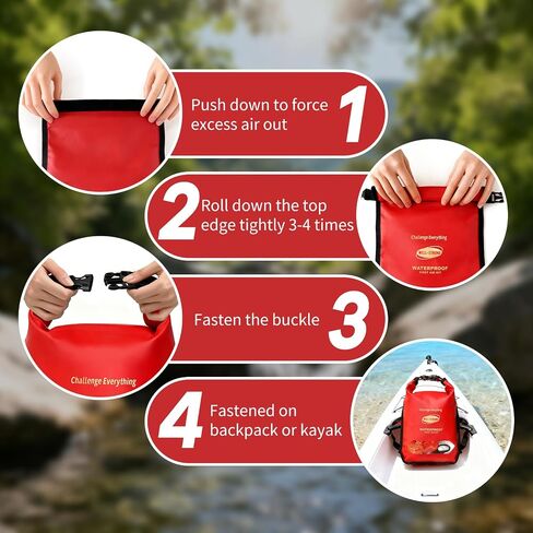 Waterproof First Aid Kit 280PCS for Boat Marine - IPX6 Roll Top Dry Bag Medical Kit for Kayaking Fishing Boating Emergency Supplies with Floatable Design Red in Kuwait