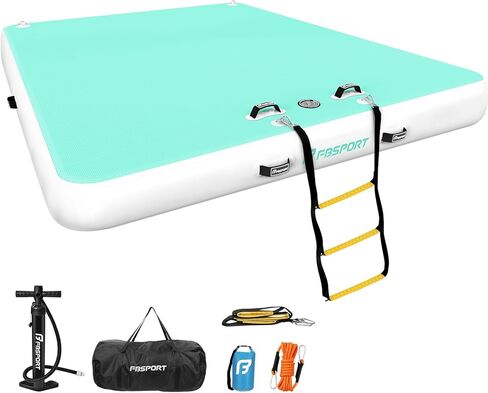 FBSPORT Inflatable Floating Dock Lake Floats for Adults, Floating Docks Platform Island Raft, Non-Slip Inflatable Water Dock Mat for Pool Beach Ocean 10ft 8ft 6ft in Saudi Arabia