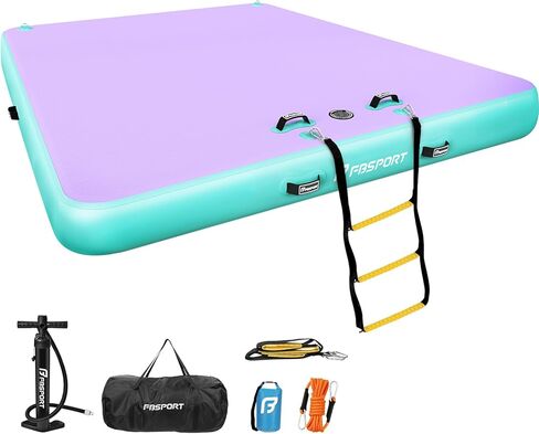 FBSPORT Inflatable Floating Dock Lake Floats for Adults, Floating Docks Platform Island Raft, Non-Slip Inflatable Water Dock Mat for Pool Beach Ocean 10ft 8ft 6ft in Saudi Arabia