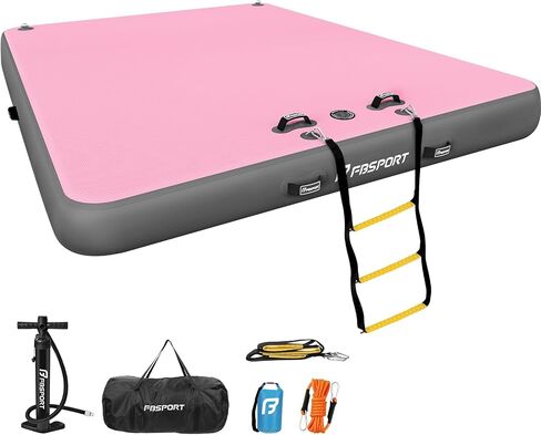 FBSPORT Inflatable Floating Dock Lake Floats for Adults, Floating Docks Platform Island Raft, Non-Slip Inflatable Water Dock Mat for Pool Beach Ocean 10ft 8ft 6ft in Saudi Arabia