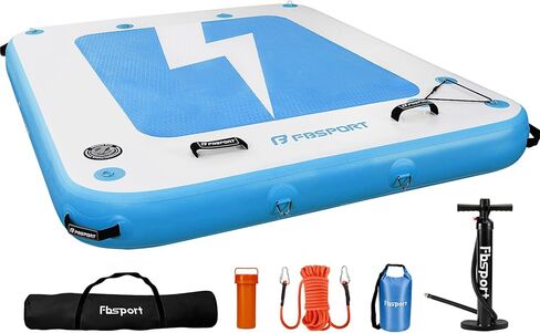 FBSPORT Inflatable Floating Dock Lake Floats for Adults, Floating Docks Platform Island Raft, Non-Slip Inflatable Water Dock Mat for Pool Beach Ocean 10ft 8ft 6ft in Saudi Arabia