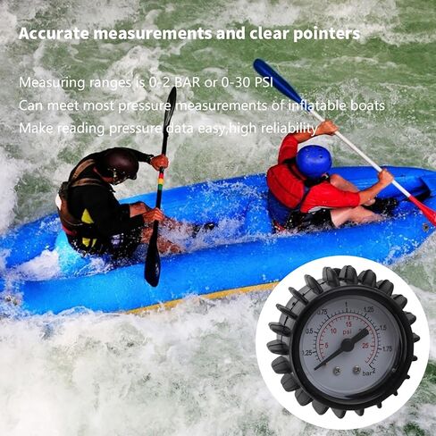Inflatable Boat Barometer Rubber Dinghy Unidirectional Pressure Gauge Measuring Tool for Boat Owner Kayaker Raft Enthusiast Marine Air Pressure Monitoring Accessory in Kuwait