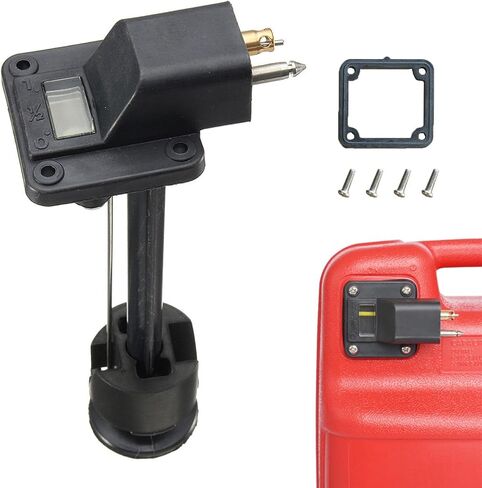 Boat Fuel Tank Connector with Fuel Meter Gauge for Outboard Motors, Black, 906 Inch in Kuwait