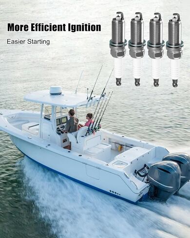 شمعات الإشعال إيريديوم تناسب ميركوري مارينر 4-السكتة الدماغية الخارجية 75HP 80HP 90HP 100HP 115HP، شمعات إشعال المحرك تحل محل LFR4A-E 6499 33-898829001 33-8M0157328 in Kuwait