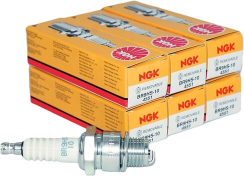 NGK BR9HS-10 - قابس الإشعال القياسي من النيكل من سلسلة OE - 4551 - متوافق مع محركات بحرية خارجية مختارة 1985-2008 ميركوري وياماها - الكمية 6 in Kuwait