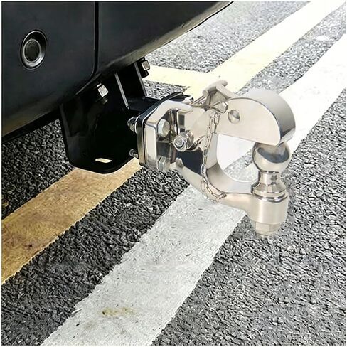 Pintle Hitch with Ball for GMC Yukon XL AT4 2021-2023 2024-2025 Combination Pintle Hook Heavy Duty Adjustable Hook with 2 Inch Shank with Lock,Stainless Steel Trailer Hook in Kuwait