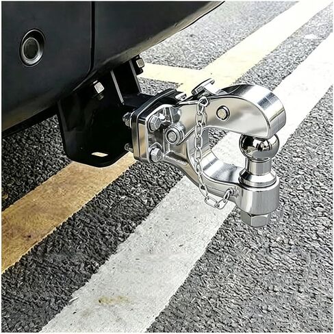 Pintle Hitch with Ball for GMC Yukon XL AT4 2021-2023 2024-2025 Combination Pintle Hook Heavy Duty Adjustable Hook with 2 Inch Shank with Lock,Stainless Steel Trailer Hook in Kuwait