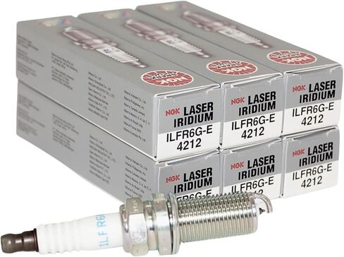 NGK ILFR6G-E - OE Series Laser Iridium Spark Plugs - 4212 - Compatible with Select Mercury & Mariner Outboard Marine Engines - Qty 6 in Kuwait