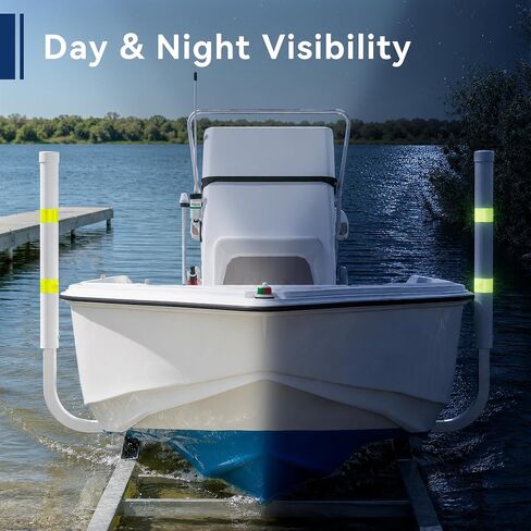 Boat Trailer Guide-ons, 40"/48" Adjustable Galvanized Steel Boat Guide Poles with PVC Pipes & Reflective Tape for Bass Boats, Center Console Boats, Ski Boats & Jon Boats, 2PCS in Kuwait