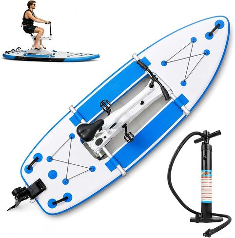 Pedal Boats for Lake, Inflatable Water Bike Pedal Boat Hybrid, Modular Design with Complete Accessory Kit, Water Bicycle for Family Outings/Lake Cruising Waterfront Relaxation (Blue) in Kuwait