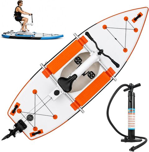 Pedal Boats for Lake, Inflatable Water Bike Pedal Boat Hybrid, Modular Design with Complete Accessory Kit, Water Bicycle for Family Outings/Lake Cruising Waterfront Relaxation (Orange) in Kuwait