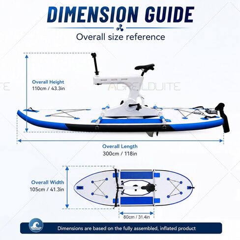 Pedal Boats for Lake, Inflatable Water Bike Pedal Boat Hybrid, Modular Design with Complete Accessory Kit, Water Bicycle for Family Outings/Lake Cruising Waterfront Relaxation (Orange) in Kuwait