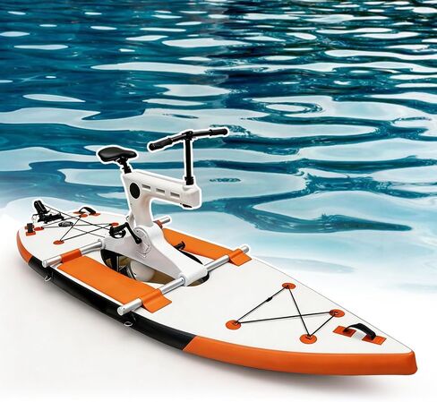 Water Bike Pedal Boat, Inflatable Water Bike, Mobile Water Bike, Water Entertainment Equipment Banana BoatSea Bike for Water Fitness Lake Cruising Camping Travel (Red) in Kuwait