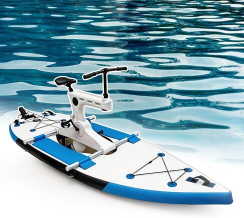 Water Bike Pedal Boat, Inflatable Water Bike, Portable Water Bicycle with Tool-Free Quick Assembly Stable Widened Pontoon | Sea Bike for Water Fitness Lake Cruising Camping Travel (Blue) in Kuwait