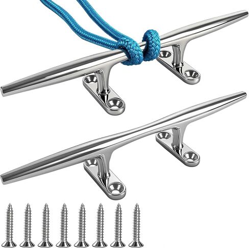 8/10/12/15 inch Dock Cleats - 316 Stainless Steel Boat Cleats Boat Dock Cleats,Open Base Dock Cleat with Fasteners,Marine Cleat Rope Cleat Boat Cleat for Boat/Deck/Nautical Decor(1,2,4,6 Pack) in Saudi Arabia