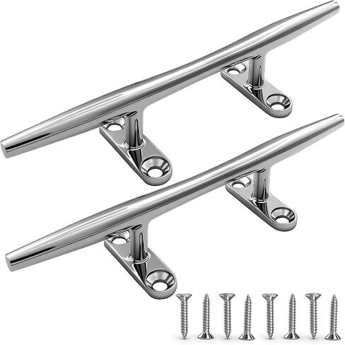 8/10/12/15 inch Dock Cleats - 316 Stainless Steel Boat Cleats Boat Dock Cleats,Open Base Dock Cleat with Fasteners,Marine Cleat Rope Cleat Boat Cleat for Boat/Deck/Nautical Decor(1,2,4,6 Pack) in Saudi Arabia