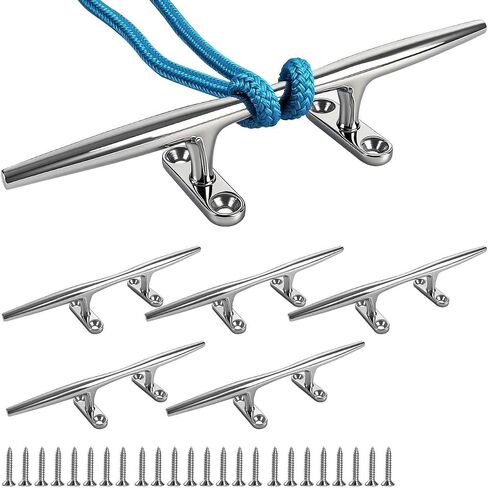 8/10/12/15 inch Dock Cleats - 316 Stainless Steel Boat Cleats Boat Dock Cleats,Open Base Dock Cleat with Fasteners,Marine Cleat Rope Cleat Boat Cleat for Boat/Deck/Nautical Decor(1,2,4,6 Pack) in Saudi Arabia