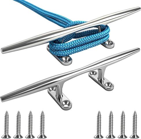 8/10/12/15 inch Dock Cleats - 316 Stainless Steel Boat Cleats Boat Dock Cleats,Open Base Dock Cleat with Fasteners,Marine Cleat Rope Cleat Boat Cleat for Boat/Deck/Nautical Decor(1,2,4,6 Pack) in Saudi Arabia