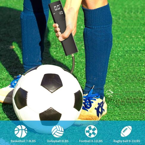 Pumteck Electric Ball Pump, Smart Air Pump Portable Fast Ball Inflation with Precise Pressure Gauge and Digital LCD Display for Football Basketball Volleyball Football in Saudi Arabia