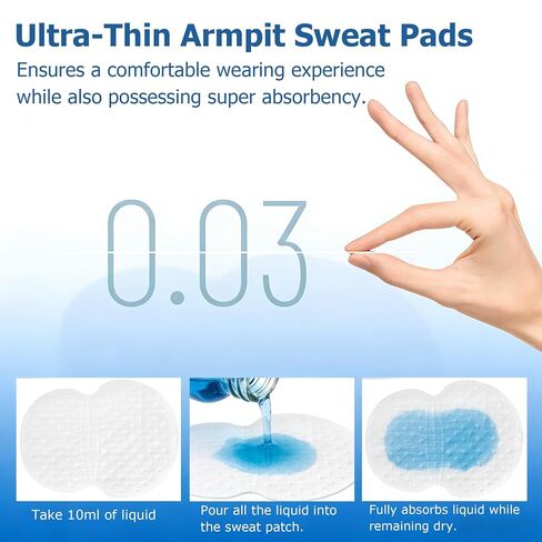 [100 Pack] Armpit Sweat Pads, Super Absorbent & Skin-Friendly Armpit Guards for Men & Women, Individually Wrapped Soft Cotton Pads to Prevent Stains & Odors, Stay Dry & Confident in Saudi Arabia