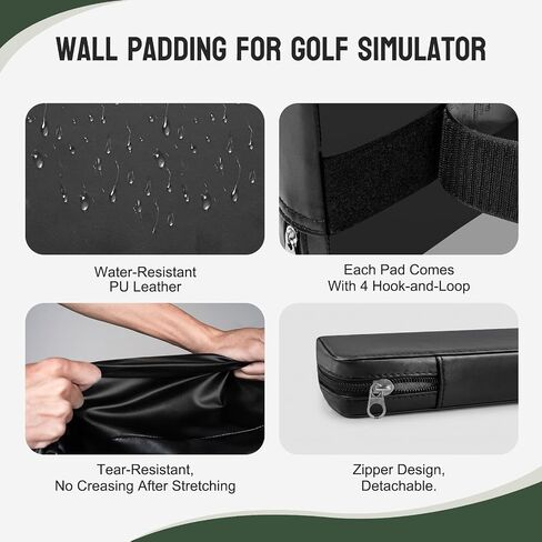 12 Pack Golf Simulator Wall Padding, 20"x20"x2" Golf Simulator Enclosure Safety Padding Memory Foam Soundproof Impact Protection for Simulators in Kuwait
