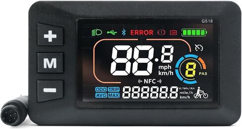 Display Screen Replacement for Yozma IN10 for Yozma in 10 Electric Dirt Bike E-Bike LCD Display with 3 Function Keys, for Check Riding Data, Speedometers Off-Road Motorcycle Accessories in Kuwait