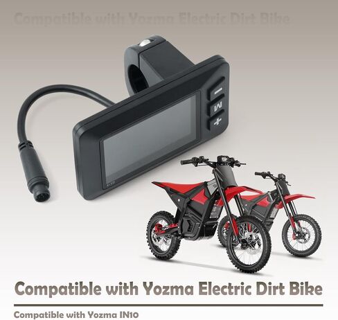 Display Screen Replacement for Yozma IN10 for Yozma in 10 Electric Dirt Bike E-Bike LCD Display with 3 Function Keys, for Check Riding Data, Speedometers Off-Road Motorcycle Accessories in Kuwait