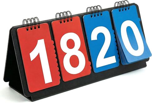 Portable Sports Scoreboard with Large Flip Numbers, Manual Score Keeper for Basketball Volleyball Baseball Games, Tabletop Scoreboard for Coaches Referees and Sports Events(BT/WT) in Kuwait