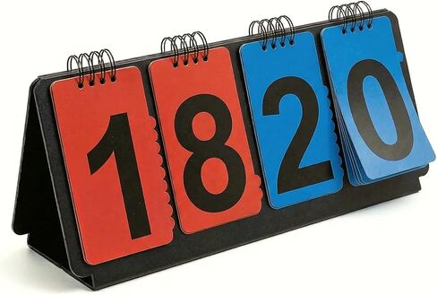 Portable Sports Scoreboard with Large Flip Numbers, Manual Score Keeper for Basketball Volleyball Baseball Games, Tabletop Scoreboard for Coaches Referees and Sports Events(BT/WT) in Saudi Arabia