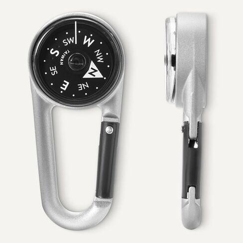 Amazon Basics Carabiner Keychain Compass for Hiking, Camping Backpacking in Kuwait