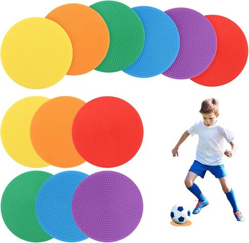 12 Pcs Non Slip Agility Markers Poly Spots, 4 Inch Floor Dots for Indoor and Outdoor Surfaces, Spot Markers for Sports Activities, Dance in Kuwait