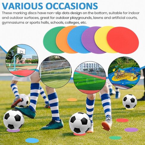 12 Pcs Non Slip Agility Markers Poly Spots, 4 Inch Floor Dots for Indoor and Outdoor Surfaces, Spot Markers for Sports Activities, Dance in Kuwait