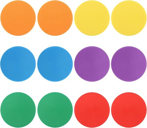 12Pcs 4inch Poly Spot Markers for Agility Dot for Gym/PE Training, Dance, Multiple Color Non-Slip Spot Markers for Games, Floor Dots and Sport Activities in Kuwait