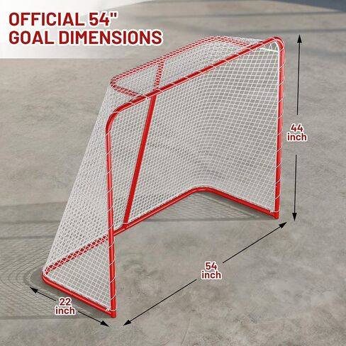 SPOYNAL 54" Street Hockey Goal Net – Steel Hockey Net for Street & Roller Hockey, Indoor Outdoor Hockey Training Goal for Backyard, Driveway & Garage Practice in Kuwait