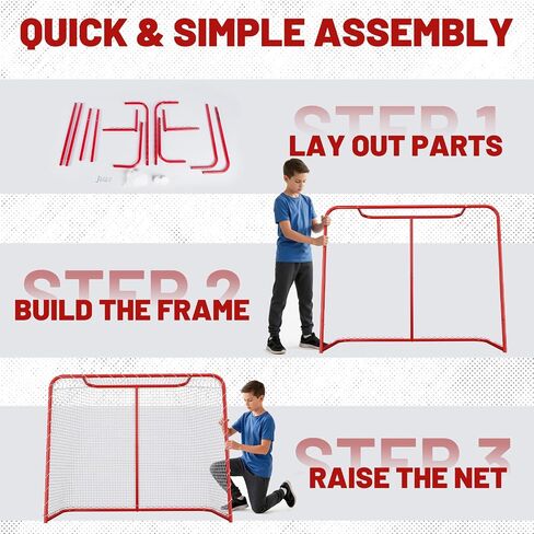 SPOYNAL 54" Street Hockey Goal Net – Steel Hockey Net for Street & Roller Hockey, Indoor Outdoor Hockey Training Goal for Backyard, Driveway & Garage Practice in Kuwait
