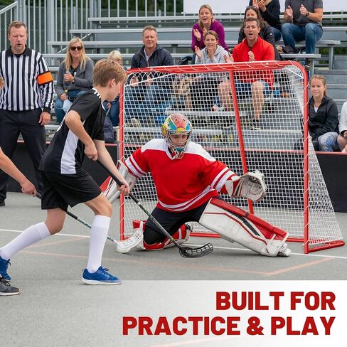 SPOYNAL 54" Street Hockey Goal Net – Steel Hockey Net for Street & Roller Hockey, Indoor Outdoor Hockey Training Goal for Backyard, Driveway & Garage Practice in Kuwait