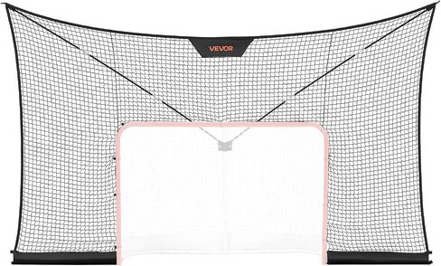 VEVOR Hockey Net Backstop، 12x7 قدم شبكة دعم الهوكي المتينة مع تغطية ممتدة، معدات تدريب خفيفة الوزن ومحمولة في الفناء الخلفي، سهلة التجميع، للشباب البالغين (الشبكة فقط) in Kuwait