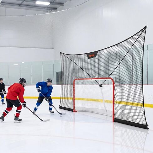 VEVOR Hockey Net Backstop، 12x7 قدم شبكة دعم الهوكي المتينة مع تغطية ممتدة، معدات تدريب خفيفة الوزن ومحمولة في الفناء الخلفي، سهلة التجميع، للشباب البالغين (الشبكة فقط) in Kuwait